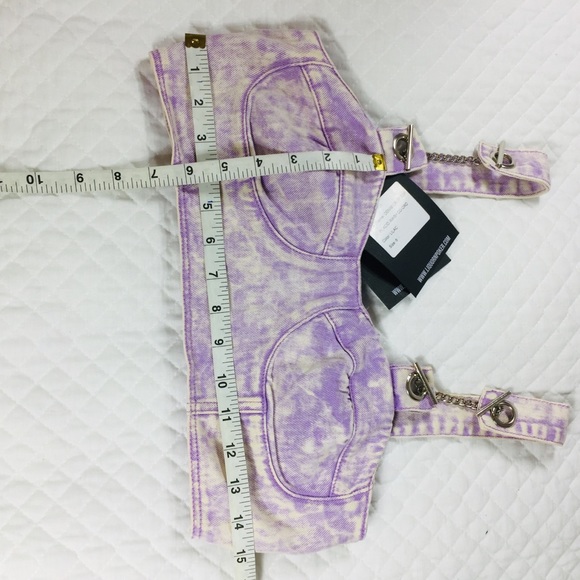 Liquor n Poker Denim acid wash crop top - Picture 5 of 9